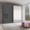 Lomadox Schlafzimmer Kleiderschrank Schwebetürenschrank 2-türig 225cm, Graphit mit Spiegelfront