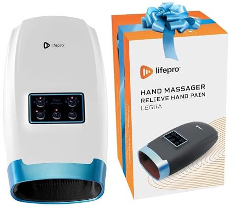 Lifepro Legra Hand Massager for Arthritis with Heat, Vibration, 5 Massage Modes, USB-C Rechargeable, Portable Wellness Recovery Device for Carpal Tunnel, Finger, Palm, and Wrist Pain Relief