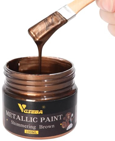 VGSEBA Peinture Acrylique Marron Métallisé, Résistant à la Décoloration, 100 ml - Pour Artisanat, Peinture sur Toile, Bois, Argile, Tissu - Idéale pour les Projets Artistiques et Fournitures Créatives