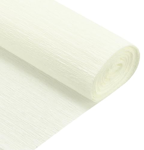 QUARKZMAN 2 Stück Krepppapier Beige, 2.5m x 50cm Floristen Krepp Papier Bunt für Handwerke, Party, Schulpapier, Kräuselpapier, Verpackung, Blumen DIY