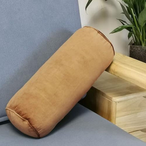 UWOBTN Cojín Cilíndrico Terciopelo, 15x40/80x20cm Suave Almohada Cervical Larga con Funda Extraíble,para Cuello/Lumbar/Rodillas Cojín de Tubo para Dormir, Silla, Coche, Sofá Cama(A4,15x40cm/6x15in)