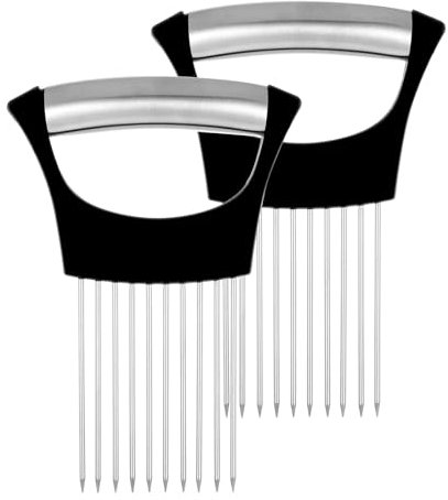 BOHUIZ 2 supporti per cipolle in acciaio inox, per tagliare le verdure, per patate, cetrioli