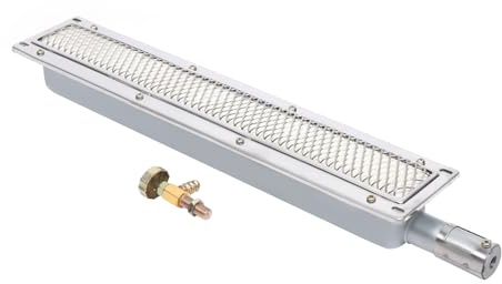 Bdneygtyr Gasbrännare grill infraröd sidobrännare, rostfritt stål gas camping brännare med keramisk uppvärmning, universellt värmefäste för gasflaska och grill, 41 cm brännare för utomhusgrill