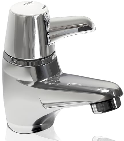Deva Sequential Basin Mixer Tap - Chrome - Anti Scald Easy Use Single Lever Hot & Cold Thermostatic Flow Control TMV3 - Healthcare Commercial Bathroom Sink Faucet Silver SOL003 – 5 Year Warranty