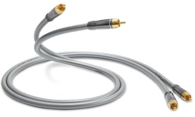 QED Performance Audio 40i Cinch-Stereo-Audiokabel zum Anschluss von 2 Phono-Steckern an 2 Phonos, Solid-Complementary Conductor™ Technologie und Anamate™ Cinch-Anschlüssen, 1 m, Schwarz