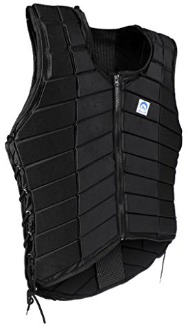 Injoyo Veste D'équitation Gilet Équestre Cheval Sécurité Protège-Corps Antichoc pour Enfants Hommes ou Femmes - Noir, Hommes XL