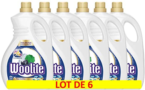 WOOLITE Lot de 6 Lessives Liquide Tous Textiles - 1,5L