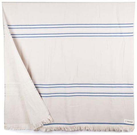 Bersuse 100% Algodón - Lagos Toalla Turca - Fouta Toalla de Felpa - 90X170 cm, Parent (Indigo, 1)
