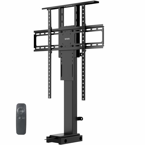 VIVO Motorized TV Stand for 32 to 65 inch Screens, Vertical Lift Television Stand with Remote Control, Compact TV Mount Bracket, MOUNT-E-UP65A