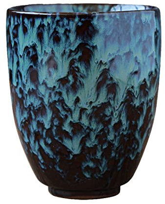 Taza de porcelana sin asa, taza de café, taza de cerámica, grande, con decoración de espirales, para el hogar y la oficina, moderna taza de cerámica para café y té, 250 ml