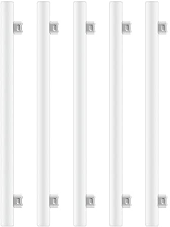CLAR - Linestra LED 8W S-14S, Blanco Cálido 2700K, Sustitución tubo fluorescente, 2 casquillo (Pack 5)