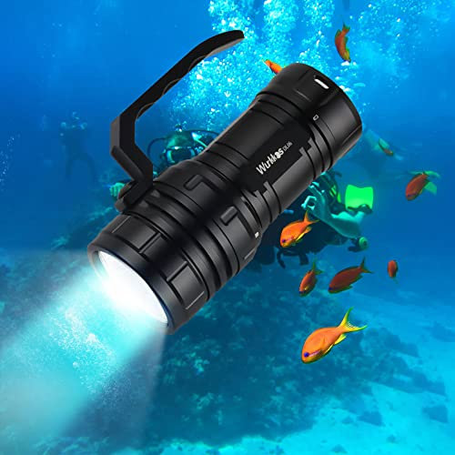 Wurkkos Taucher-Taschenlampe DL06 max. 15000 Lumen, 100 ° Abstrahlwinkel, Tauchlicht mit 6 XHP50.2, IPX8 wasserdichte Tauchlampe, 100 m Unterwasser-Taschenlampe, neutralweiß (5000 K)