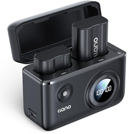 llano EN-EL15c EN-EL15a EN-EL15b Kamera Akku Ladegerät Set Kompatibel mit Nikon Zf/Z5/Z6/Z7/Z8/D7500/D780/D850/D500/D610, 2-Pack 2400mAh Batterien Smartes Digitales Display Magnetische Abdeckung