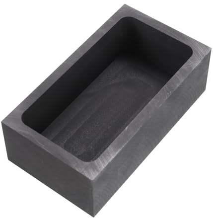 sourcing map Molde de Lingote de Grafito para Fundición de Metales de Oro, Plata y Cobre, 3.15x1.57x0.98 (1500G de Oro/750G de Plata)