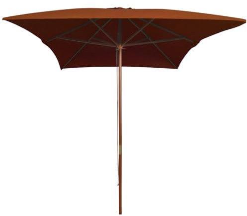 Annlera Garten-Sonnenschirm Balkonschirm Marktschirm Tischschirm Strandschirm Gartenmöbel Outdoor-Schirm Wasserdicht und Sonnenschutz Moderne und Elegante Design Terrakotta-Rot 200x300x250 cm