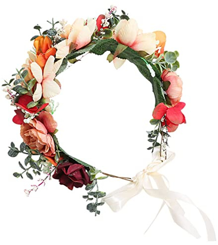 FRCOLOR Färgglad Blomsterkrans För Bröllop Håraccessoar i Camellia Design För Blomsterflicka Och Festligheter