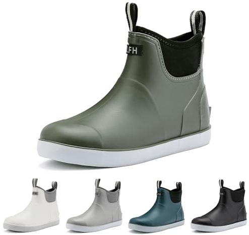 zaxunai Stivali Pioggia Gomma Uomo, Stivaletti Antinfortunistica Uomo, Stivali Da Pesca, Antiscivolo Comode Shorty Boots Scarpe Da Giardino