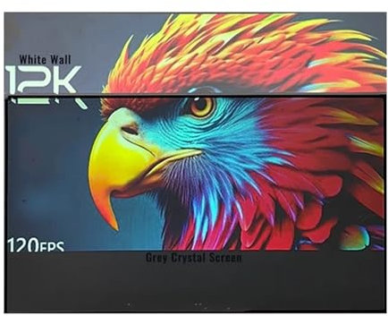 Projektorskärm Grå kristallprojektorduk 16:9 dämpning av omgivande ljus med fast ram och 1 cm ram 4K 8K projektion smart hem (150 tum)