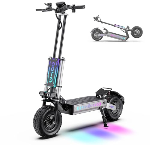 OOTD T90 Monopattino Elettrico Fuoristrada per Adulto con Doppio Motore (Picco 6000), scooter elettrico adulti con Batteria 60V 31.2Ah Autonomia 120KM, Pneumatici da 13 & Doppi Freni Disco Idraulici