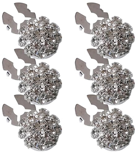 Cubiertas de botones para mujeres, cubiertas de botones, 6 piezas de desmontables de diez rianas, clips decorativos para mujeres blusas camisa jeans cosiendo artesanía de bricolaje