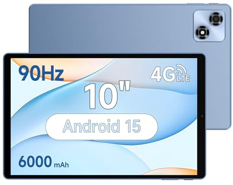 ALLDOCUBE 10 Zoll Tablet Android 15, 12 (4+8) GB + 128 GB, Octa-Core Prozessor, 90 Hz, 1280 x 800 IPS Display, 6000mAh, GPS/LTE/SIM+WIFI6, Blau