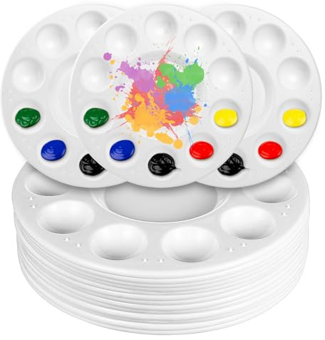 13 Stück Malpalette Mischpalette Aquarell, 16cm Runde Mischen, Farbmischpalette Acrylfarben, Farbtablett Kunststoffpaletten, Malpalette für Acrylfarben Öl Acryl Malerei