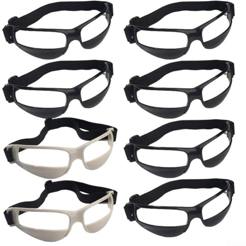 Paquete de 8 gafas de baloncesto con escudo frontal completo para limitar la mirada hacia abajo y fomentar la conciencia del campo en los jugadores