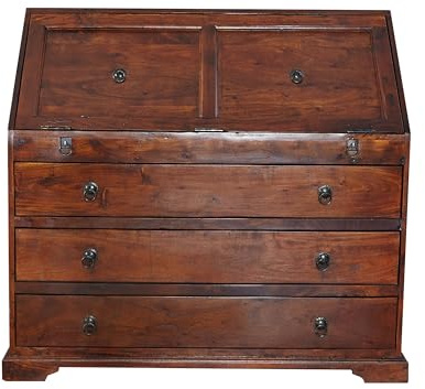 MASSIVMOEBEL24.DE | Oxford Sekretär aus Massivholz #515 Akazienholz - Nougat, lackiert Kolonialstil 107x50x100 cm Holzsekretär