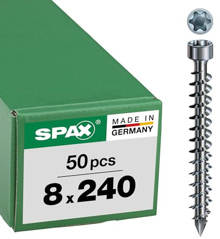 IN.FORCE, 8 x 240 mm, 50 Stück, Vollgewinde, Zylinderkopf, T-STAR plus T40, CUT-Spitze, WIROX - 1221010802405