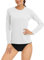 TACVASEN Long Sleeve Running Top Womens Sun Protection Shirts UV Tops Casual Holiday T Shirt Summer Beach UPF 50 Rash Guard Light Fishing Shirts White