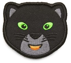 Affenzahn Klett Badge mit verschiedenen Tiermotiven, geeignet für den Daydreamer Abenteuer Rucksack Panther - Schwarz