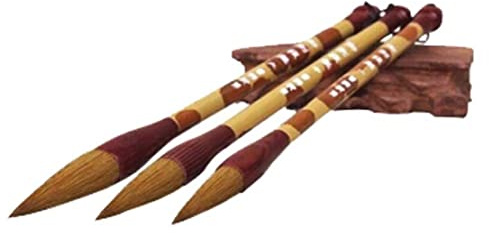 3 pennelli per calligrafia cinesi, pennelli da disegno giapponesi Kanji Sumi, spazzola per capelli di lupo