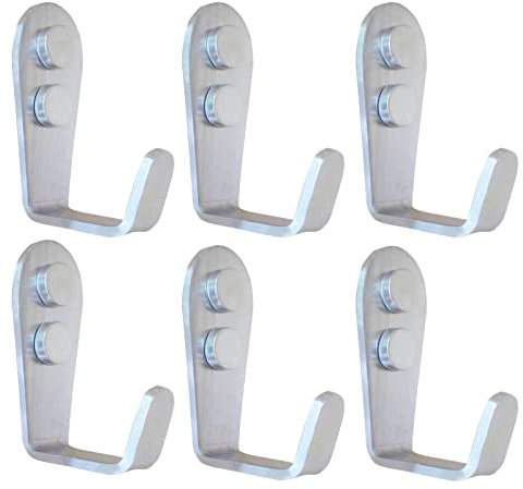 Mokife Ganchos Percheros Individuales Pared, 6 Piezas Grandes L Ganchos Moderno Gancho Acero Inoxidable Ganchos para Abrigos Resistentes, Plata