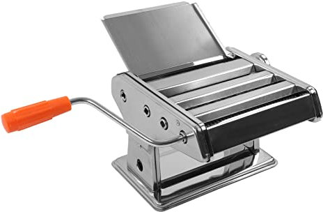 Nudelmaschine Pasta Maker Edelstahl Frische Manuell Pasta Walze Maschine Cutter, Manuelle Nudelmaschine mit Rutschfestem Griff für Pasta, Spaghetti, Einfache Reinigung und Verwendung
