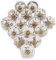 Ajuny Lot de 20 Boutons en Céramique Blancs et Dorés pour Portes de Placard Tiroirs et Meubles de Cuisine Salle de Bain Commode Poignées Décoratives en Poterie Faites à la Main