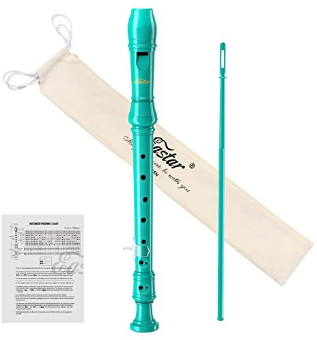 Eastar Flauto Dolce Soprano Celeste per Bambini, Diteggiatura Tedesca Do, Kit Pulizia e Accessori, ERS-21GSB, Uso Scolastico