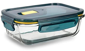 Quid Astral Recipiente Rectangular Hermético Vidrio 18x13x6cm - 64cl Otros Vidrios Apto Microondas Apto Congelador Reciclable