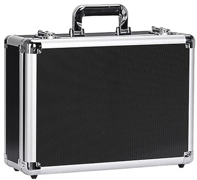 Genérico Caja De Herramientas De Aluminio, Caja De Almacenamiento De Caja De Herramientas Portátil De Aleación De Aluminio, Flight Case Con Espuma Protectora, 255x165x95mm