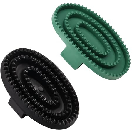 BORFUE 2Pcs Horse Rubber Curry Comb Double Horse Scraper Horse Curry Comb Rubber Hair Remover Comb for Shedding Grooming Horses（Random Color)