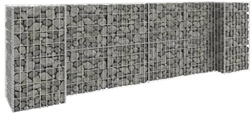 Natulvd Gabion Cages Retaining Wall for Garden, H-Shaped Gabion Planter Steel Wire, 260x40cm Gabion Basket Plant Box Outdoor for Landscape Lawn Flowers Herb - 80CM H