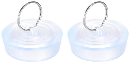 uxcell Rubber Sink Plug, Clear Drain Stopper Fit 1-3/4 to 1-13/16 Drain with Hanging Ring for Bathtub Kitchen and Bathroom 2pcs