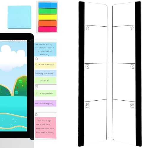 Ruzister 2 piezas escritorio monitor tablero de mensajes de computadora material de oficina para mujeres hombres y mujeres soporte de notas adhesivas para computadora con notas adhesivas