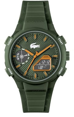 Lacoste Analoge-Digitale Multifunktions-Quarzuhr für Herren Kollektion LC33 mit Grünes Silikonarmband - 2011367