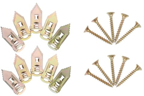 JEWEDECO Viti Per Ancoraggi a Parete a Percussione in Metallo Per Cartongesso 10 Pezzi Bulloni Di Fissaggio a Espansione Per Pareti Vuote Resistenti e Per Ferramenta Domestica