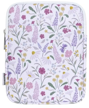 Dadanism 6-7 Pulgadas Funda Bolsa Protectora para Nuevo 7 Kindle Paperwhite y Kindle Colorsoft Signature Edition, 6 K-indle 11.ª Gen, 6 Kobo Clara BW/Colour, K-indle Oasis E-Reader, Flor Lila