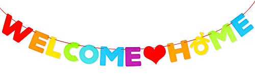 BOFUNX Striscione Bentornato Festone Bentornato a Casa Home Banner Bandiera Ghirlanda Decorazione Domestica per Feste in Famiglia