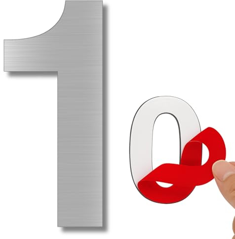 LEIASA | Numero Adesivo - 150 mm - Acciaio Inossidabile 304 - Nº 1 - Numero Hotel - Numerazione Appartamenti Porte - Numero Civico - Esterno e Interno - Grigio 1 (1, 150mm)