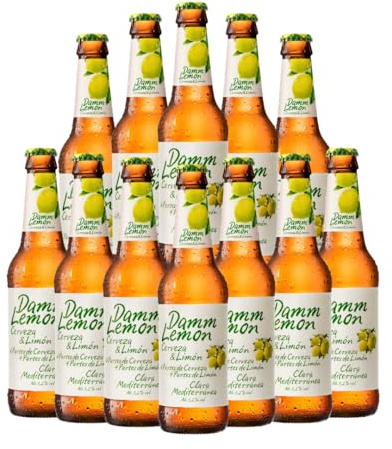 Damm Lemon Radler Beer – 12 x 330ml Bottles | Spanish Cerveza & Limón Radler with 3.2% ABV | Crisp, Citrusy, Refreshing | Summer Beer for BBQs, Picnics & Light Sipping