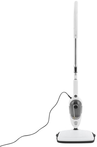 Limpiador de vapor para escoba multifunción, limpiador de vapor 2 en 1,17 accesorios, 100 °C, depósito transparente, 450 ml, 1300 W, cable de alimentación de 4,5 m, para suelo, ventanas, cocina