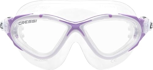 Cressi Planet Swim Goggles, Clear/White/Lilac, Clear lens
